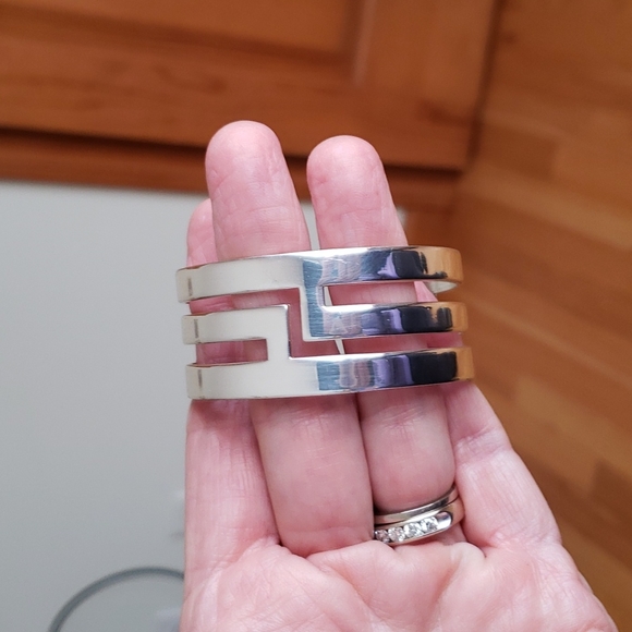 Rustic Cuff Silvertone Cutout Cuff Bracelet - Picture 4 of 4